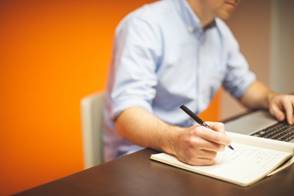 writer with pen